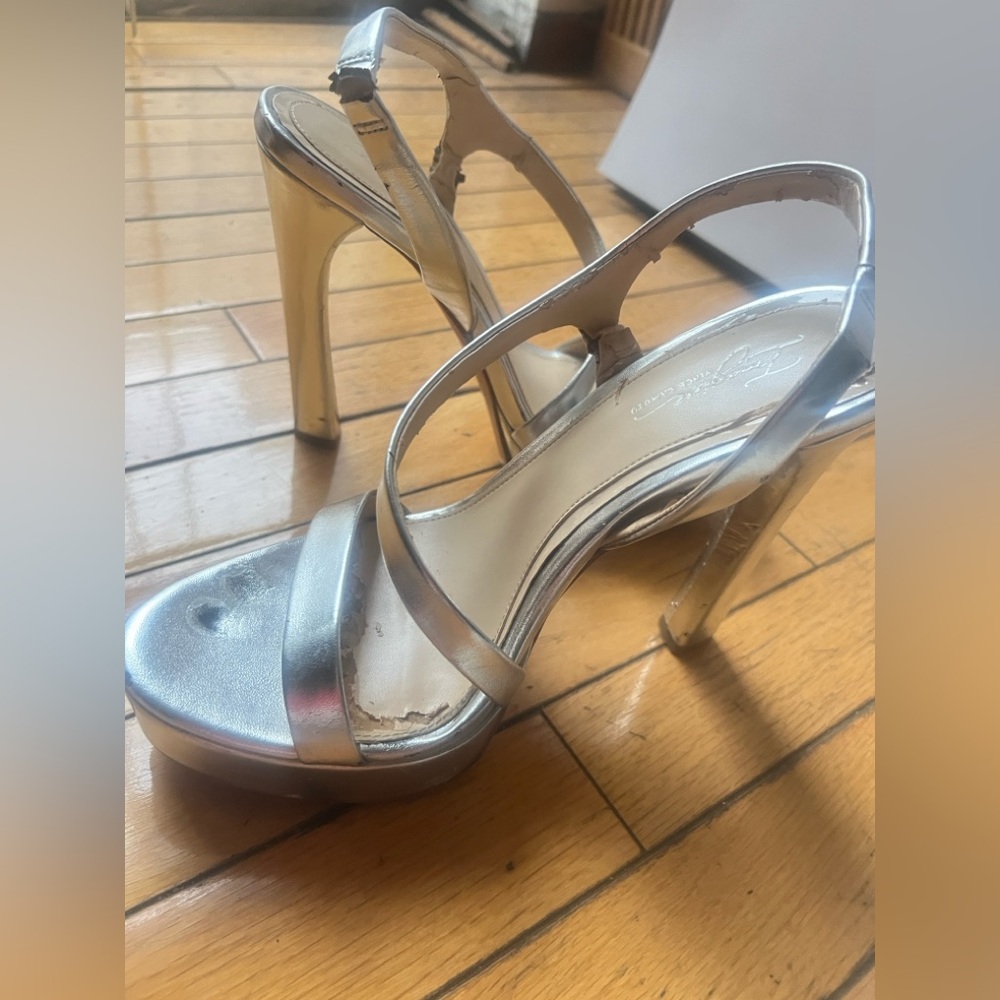 Vince Camuto silver Piera platform sandals sz 8